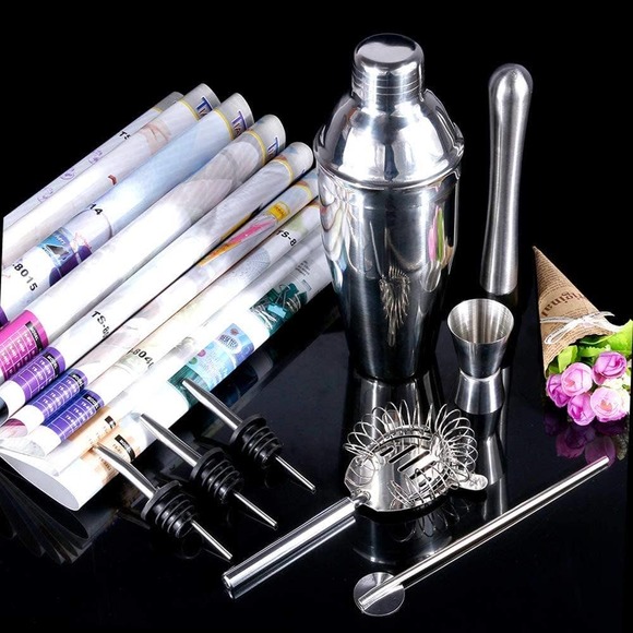 NIB - 9 PC Cocktail Stainless Elegant Shaker set - Picture 3 of 7